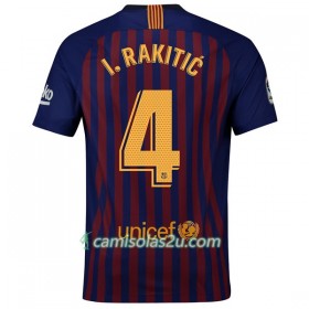 Camisolas de Futebol FC Barcelona I.Rakitic 4 Equipamento Principal 2018/19 Manga Curta